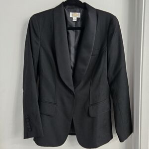 Talbots Black Satin Lapel Tux Blazer